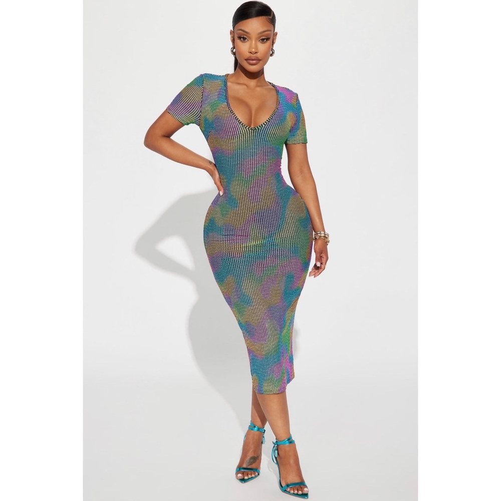 Multicolor Midi Dress
